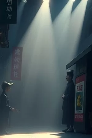 治愈短剧深海邮差封面，蓝色海面与漂浮的邮筒